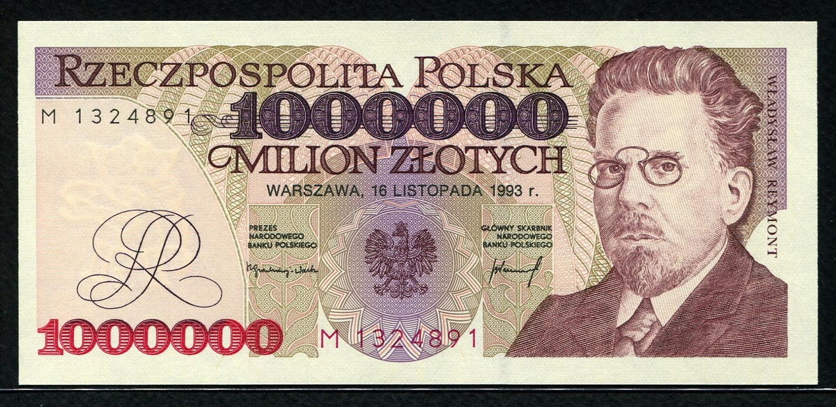 폴란드 Poland 1993 1000000 1,000,000 Zlotych,P162, 미사용