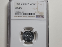 한국은행 1995년 1원 NGC MS 65 완전미사용 (발행량 : 15,000개)