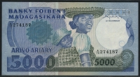 마다가스카르 Madagascar 1983-1987 5000 Francs (1000 Ariary), P69a, Sign 1, 미사용