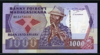마다가스카르 Madagascar 1988-1993 1000 Francs (200 Ariary), P72, 미사용