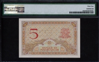 마다가스카르 Madagascar 1937 5 Francs, P35, PMG 64 미사용