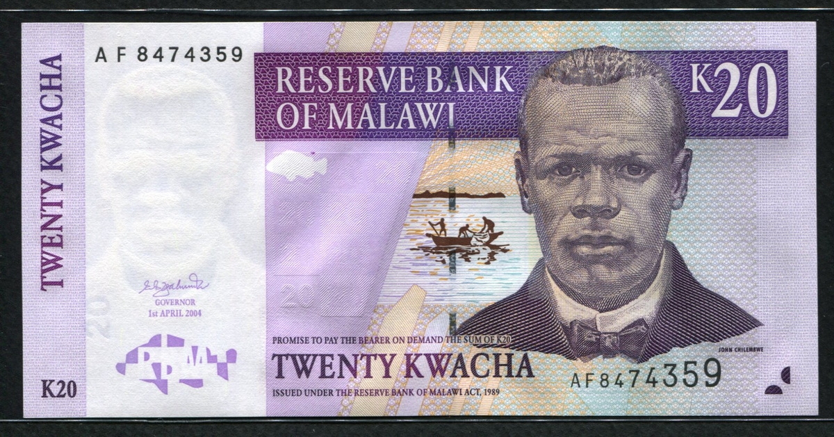 말라위 Malawi 2004 20 Kwacha P44b, 미사용