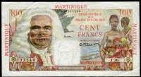 마르티니크 Martinique 1947-1949 100 Francs, P31, 미품