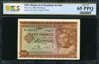 말리 Mali 1960 100 Francs P7a PCGS 65 PPQ 완전미사용