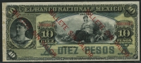 멕시코 Mexico 1885-1913(1905), EL Bankco Nacional de Mexico  10 Pesos,S258r, 준미사용 (상태를 사진으로 참고하세요)