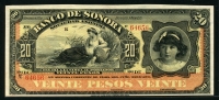 멕시코 Mexico 1897-1911 Banco de Sonora 20 Pesos S421r 미사용