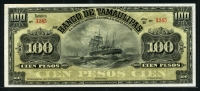 멕시코 Mexico 1902-1914 Banco de Tamaulipas 100 Pesos S433r2 미사용