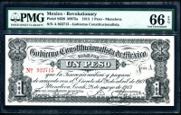 멕시코 Mexico 1913 Revolutionary 1 Peso,S626,PMG 66 EPQ 완전미사용