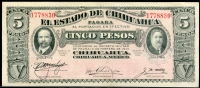 멕시코 Mexico 1915 El Estado De Chihuahua 5 Pesos S532A 미사용(-)