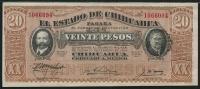 멕시코 Mexico 1915, 20 Pesos Chihuahua, S537a, 미사용-