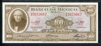 멕시코 Mexico 1967 100 Pesos,P61d, 미사용