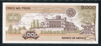 멕시코 Mexico 1985 5000 Pesos,P88a, 미사용
