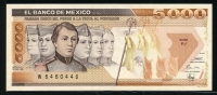 멕시코 Mexico 1989 5000 Pesos, P88c, 미사용