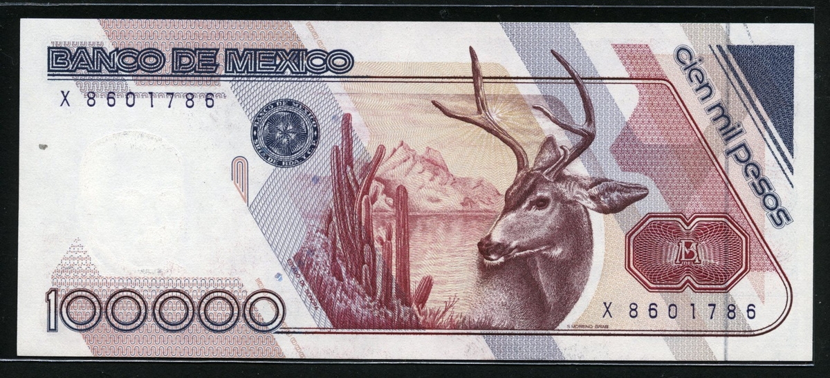 멕시코 Mexico 1991 100000 Pesos, P94b, 미사용