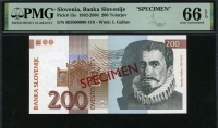 슬로베니아 Slovenia 2001 200 Tolarjev P15s Specimen PMG 66 EPQ 완전미사용