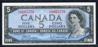 캐나다 Canada 1954 5 Dollars P77b Signature Beattie-Rasminsky 미사용