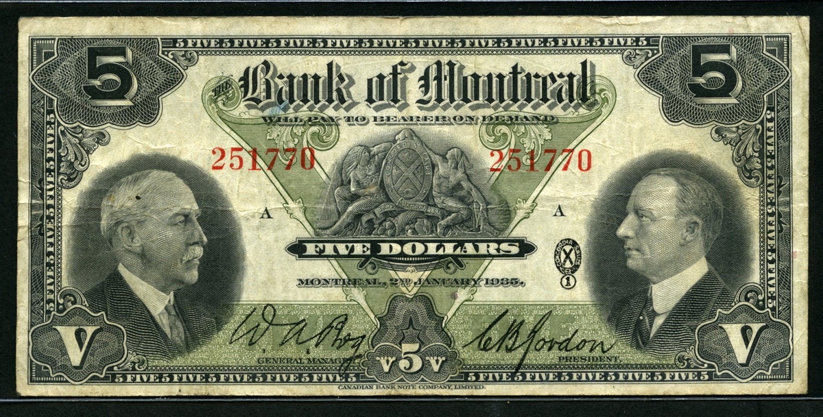 캐나다 Canada 1935 Bank of Montreal $5 S558a 미품