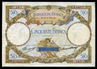 프랑스 France 1933-1934 50 Francs P80b 미품