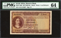 남아프리카 South Africa 1962-1965 1 Rand .P102b,PMG 64 미사용