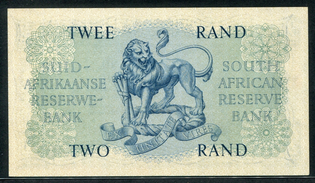 남아프리카 South Africa 1962-1965 2 Rand P104b,Signature 4, 미사용