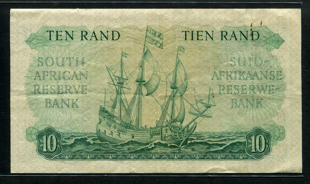 남아프리카 South Africa 1962-1965 10 Rand, P107b, 미품+