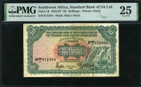 남서 아프리카 Southwest Africa 1954-1959 10 Shillings P10 PMG 25 미품
