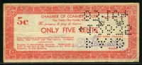 미국 1933 캔자스-Clay Center Chamber of Commerce 5 Cents 미품