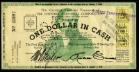 미국 1936년 오하이오 주 포스토리아 산업 주식회사 $1 교환권 미품+