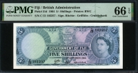 피지 Fiji 1964 5 Shillings, P51d, PMG 66 EPQ 완전미사용