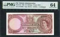 피지 Fiji 1965 10 Shillings,P52e,PMG 64 미사용