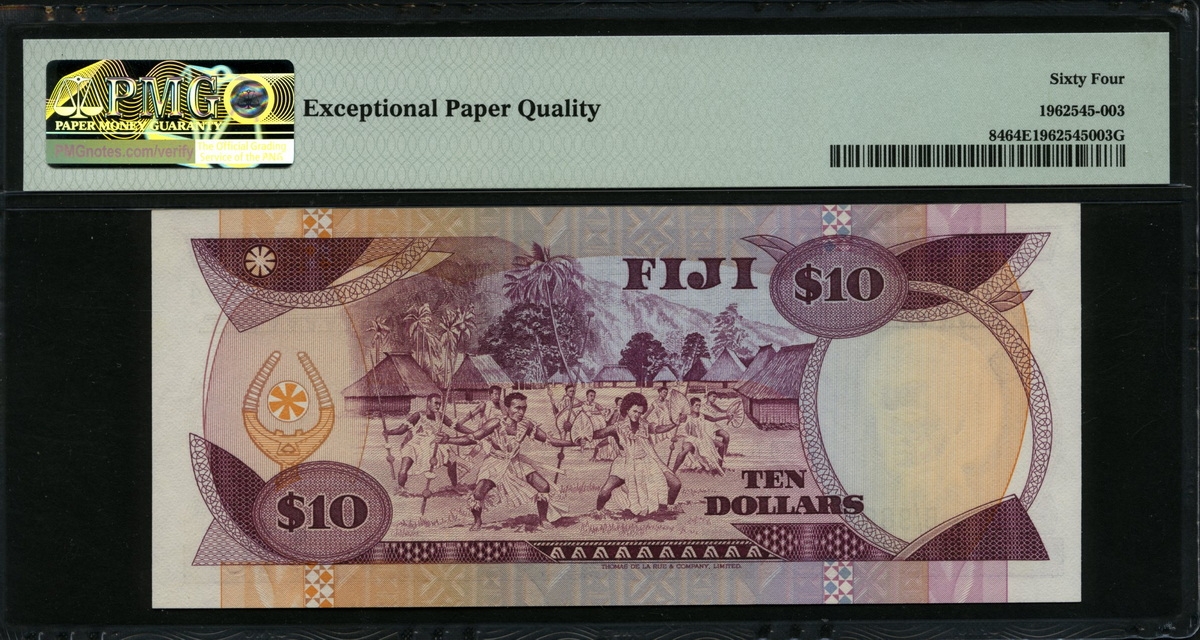 피지 Fiji 1986 10 Dollars,P84,PMG 64 EPQ 미사용