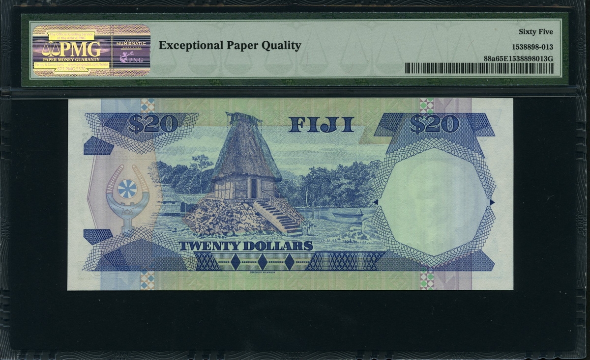 피지 Fiji 1988 20 Dollars P88a PMG 65 EPQ 완전미사용