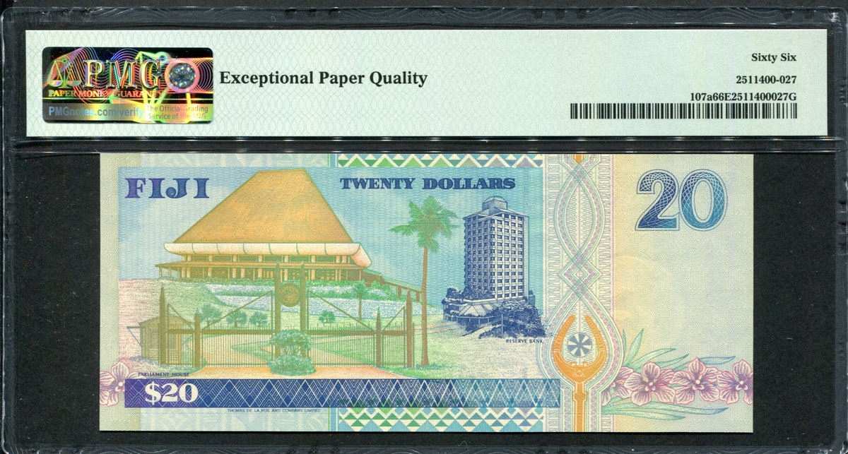 피지 Fiji 1996 20 Dollars,P99b,PMG 66 EPQ 완전미사용