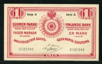 핀란드 Finland 1915,1 Markka P16b, 미사용