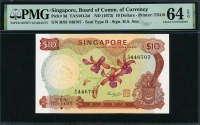 싱가포르 Singapore 1973 10 Dollars P3d PMG 64 EPQ UNC