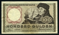 네덜란드 Netherlands 1953 100 Gulden,P88,미품