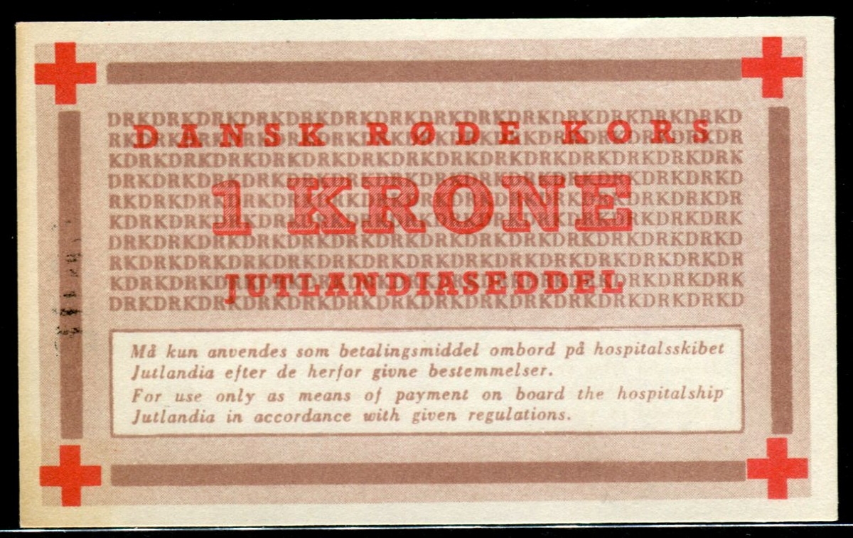 덴마크 Denmark 1952 1 Krone(크로네) 적십자선 유틀란디아 병원-한국전쟁사용 미사용(-)