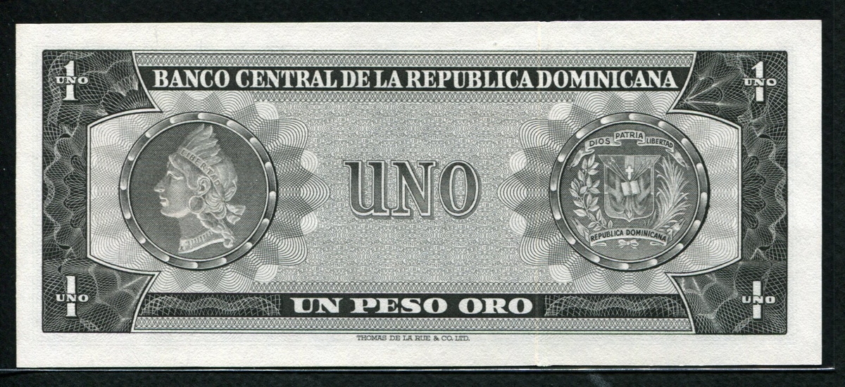 도미니카 Dominican Republic 1964-1973,1 Peso Oro, P99a, 미사용+