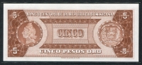 도미니카 Dominican Republic 1964-1974 5 Pesos Oro,P100a, 미사용