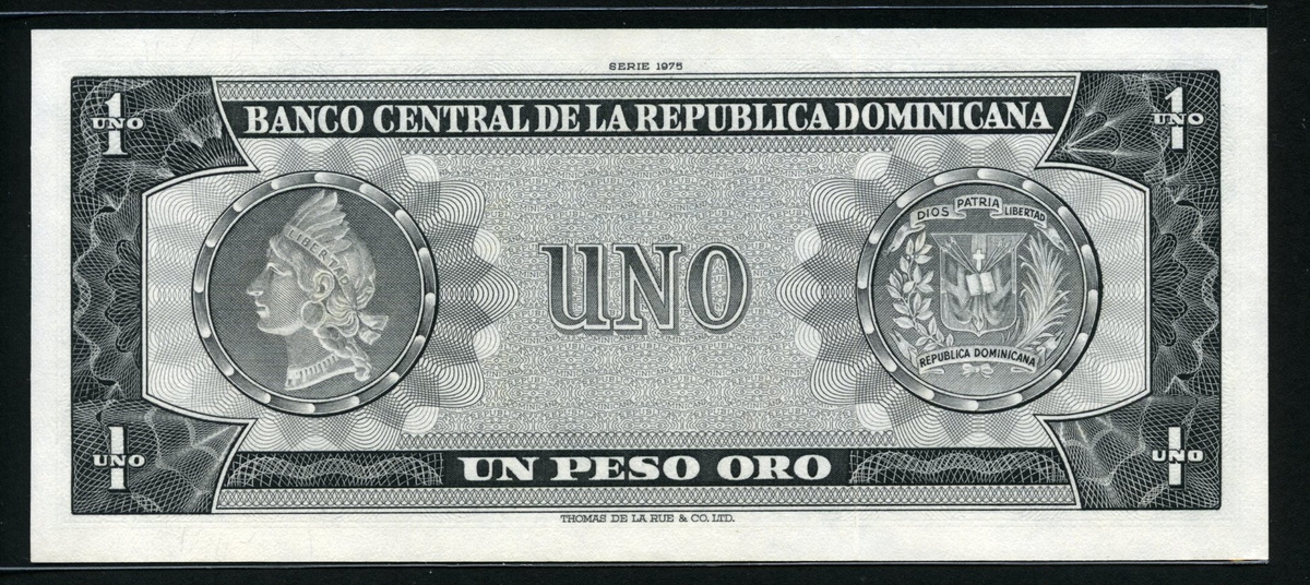 도미니카 Dominican Republic 1975 1 Peso Oro,P108a, 미사용