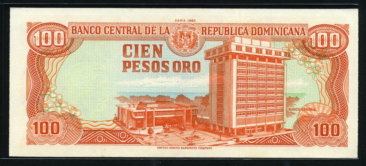 도미니카 Dominican Republic 1990 100 Pesos Oro P128b 미사용