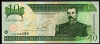 도미니카 Dominican Republic 2002 10 Peso Oro,P168, 빠른번호 86번 미사용