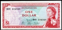 동카리브 East Caribbean States 1965 1 Dollar P13f Sign 9 미사용+