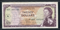 동카리브 East Caribbean States 1965 20 Dollars ,P15k, 미품