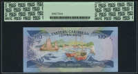 동카리브 East Caribbean States 1985-1993 10 Dollars,P23a2,PCGS 65 PPQ 완전미사용