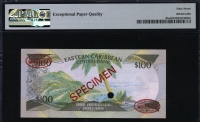 동카리브 East Caribbean States 1986-1988 100 Dollars P20as Specimen PMG 67 EPQ 퍼펙트 완전미사용