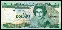 동카리브 East Caribbean States 1986-1988 5 Dollars, P18m, 완전미사용