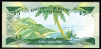 동카리브 East Caribbean States 1986-1988 5 Dollars, P18m, 완전미사용