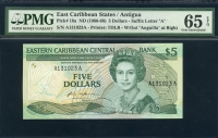 동카리브 EEast Caribbean States 1986-1988 5 Dollars,PMG 65 EPQ 완전미사용