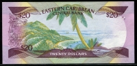 동카리브 East Caribbean States 1987-1988 20 Dollars, P19a, 미사용